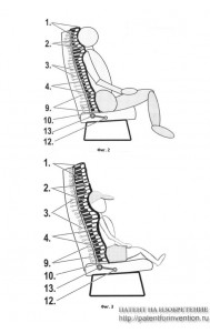 Кресло со спинкой из подвижных сегментов